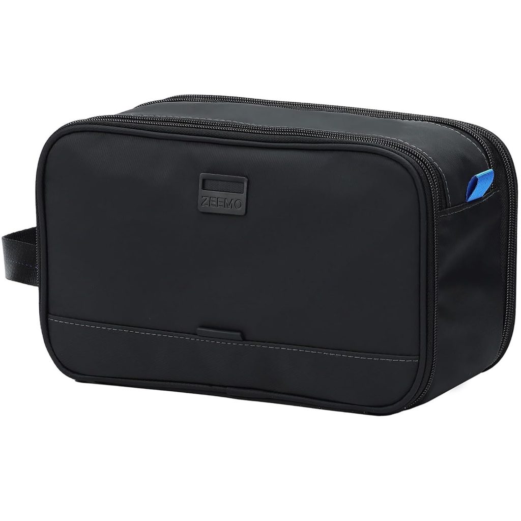 Travel Toiletry Bag for Men, Full Open Dopp Kit with Dual Compartment