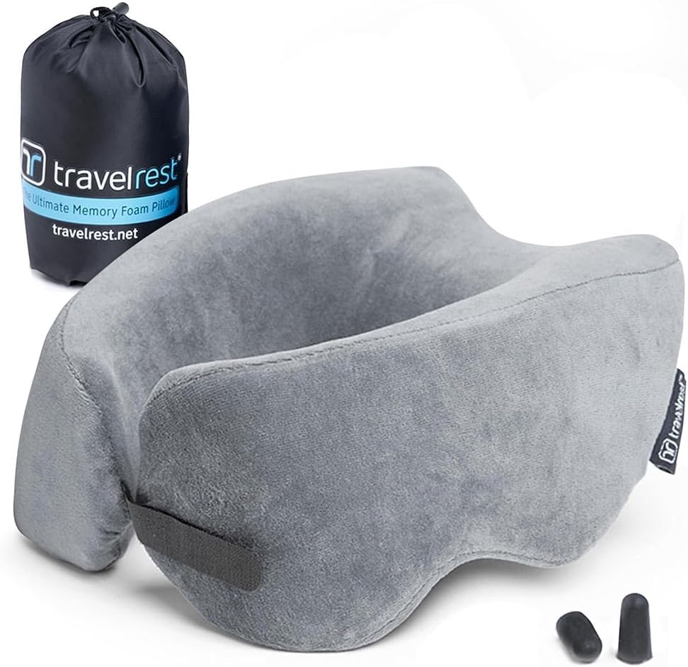 TRAVELREST Nest Ultimate Travel Pillow, Neck Pillow for Airplanes, Grey
