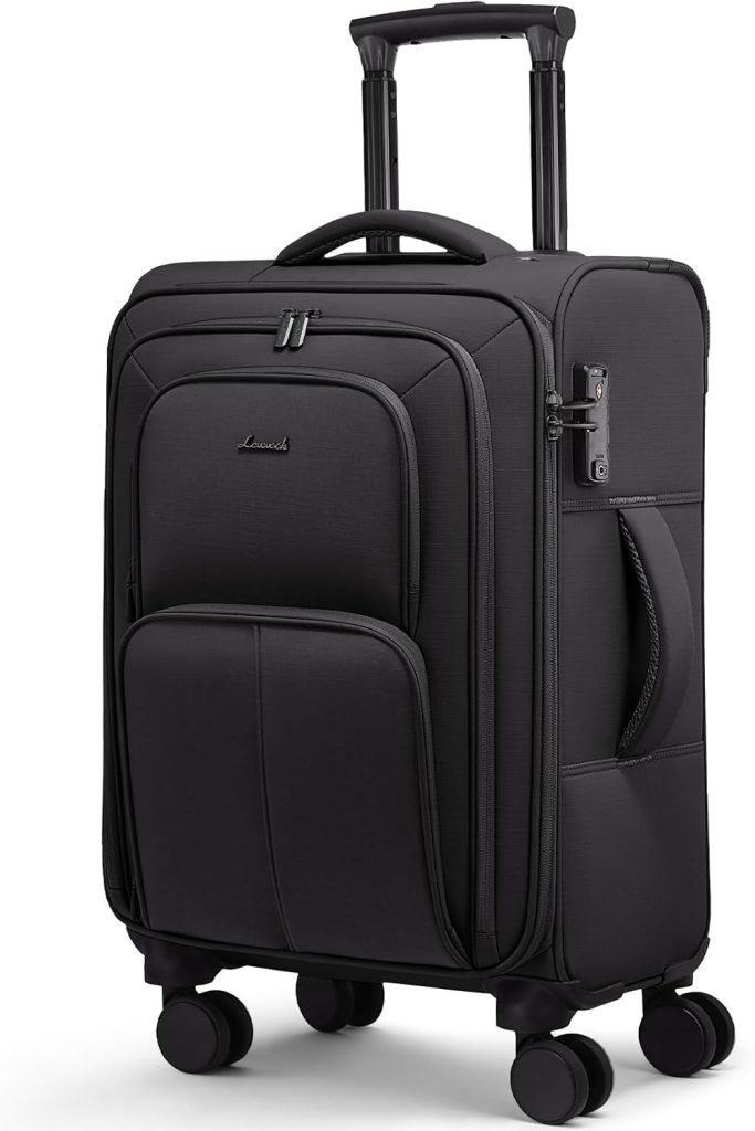 LOVEVOOK Carry On Luggage 22x14x9 Airline Approved, 22 Inch Softside Suitcases with Spinner Wheels, Lightweight Carry-on Suitcase with TSA Lock for Women Men, Large Luggage for Travel Business Trip