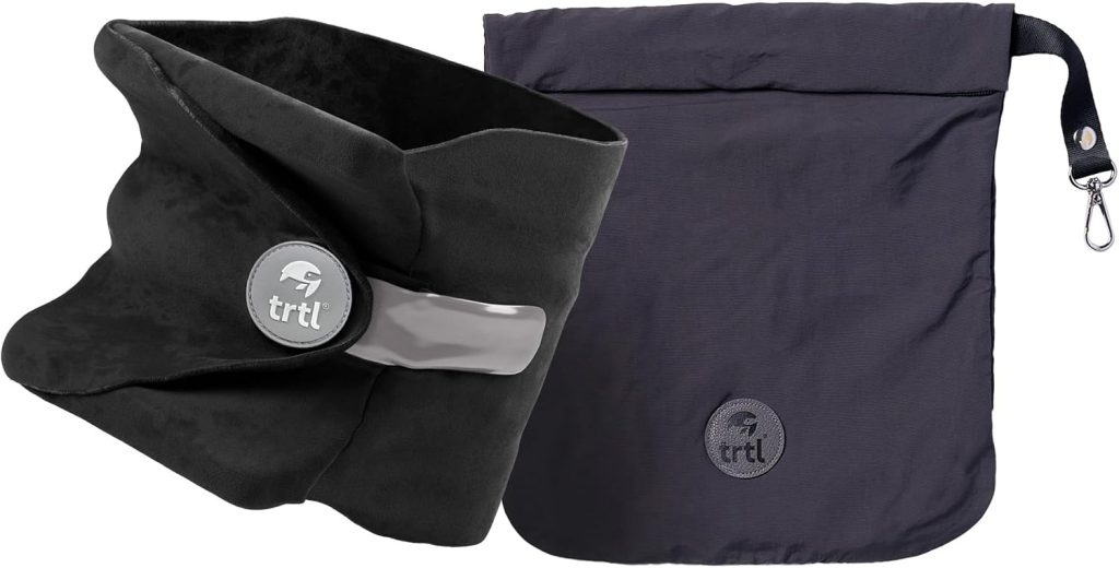 Trtl Pillow Scientifically Proven Neck Support Travel Pillow, Black