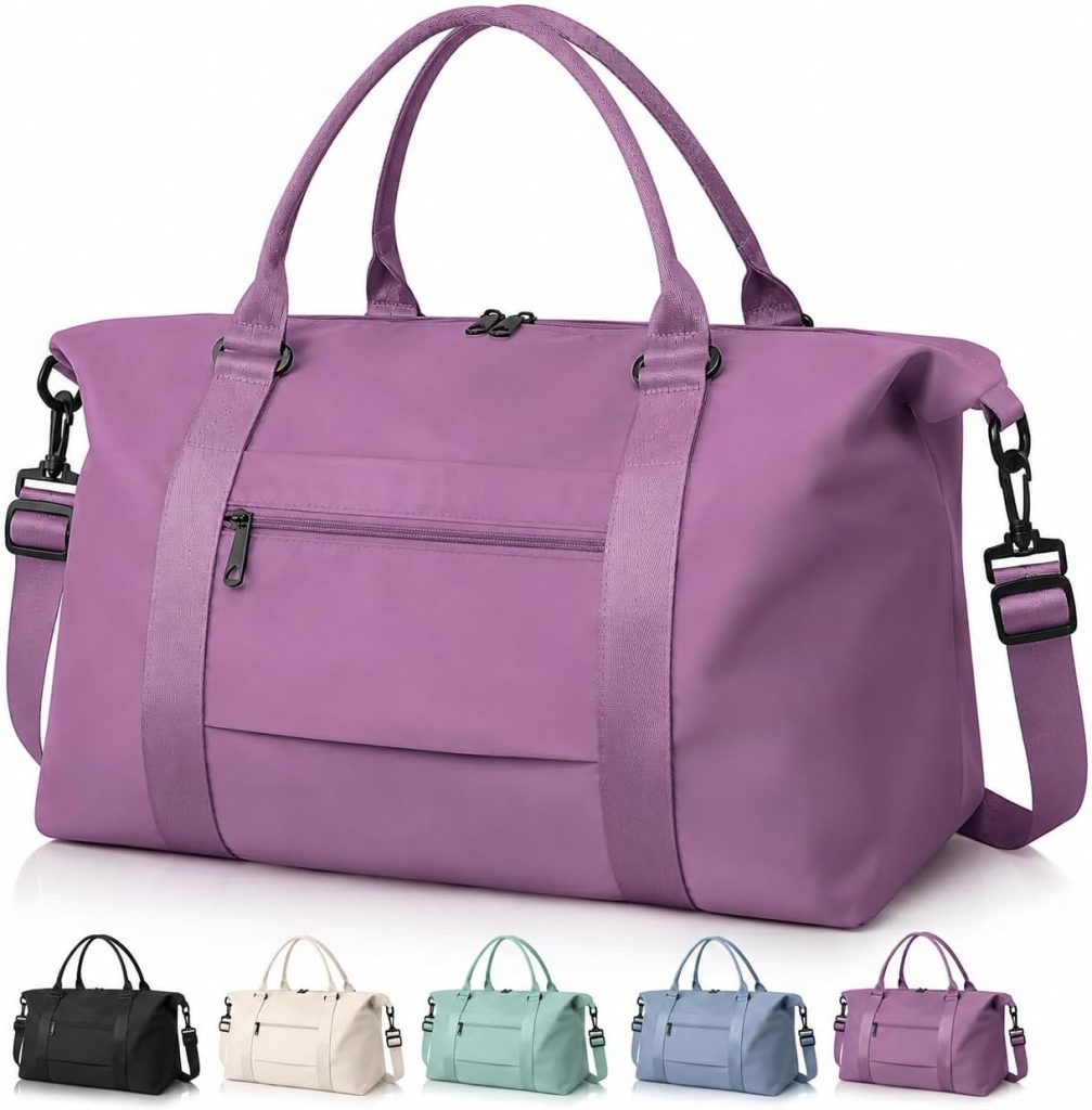 Travel Duffle Bag for Women, Carry On Weekender Tote with Trolley Sleeve