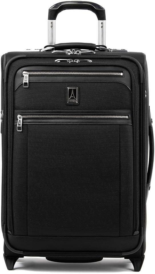 Travelpro Platinum Elite Carry-On Luggage Upright, Black, 22-Inch