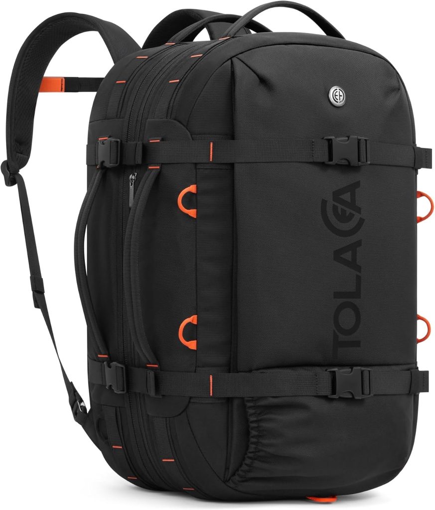 Tolaccea Travel Backpack 40-50L, 16" Laptop Carry On Duffle for Travel Work