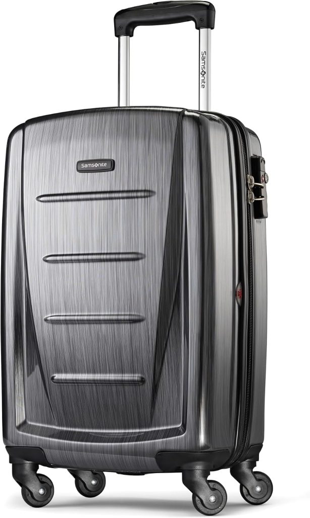 Samsonite Winfield 2 - 20-Inch Hardside Luggage with 360° Spinner Wheels, TSA Lock, Airline Approved - Charcoal