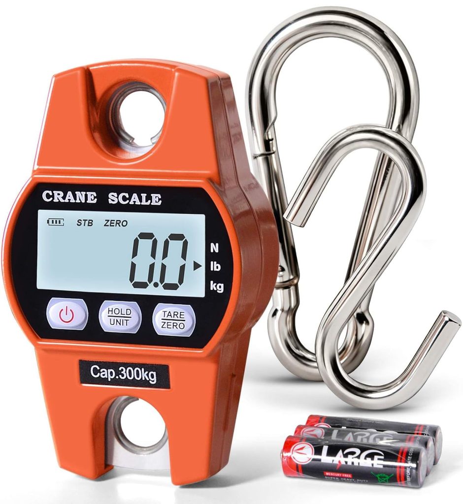 Fuzion Hanging Scale 660LB/300KG, Crane Scale with Snap-Fit Lifting Ring