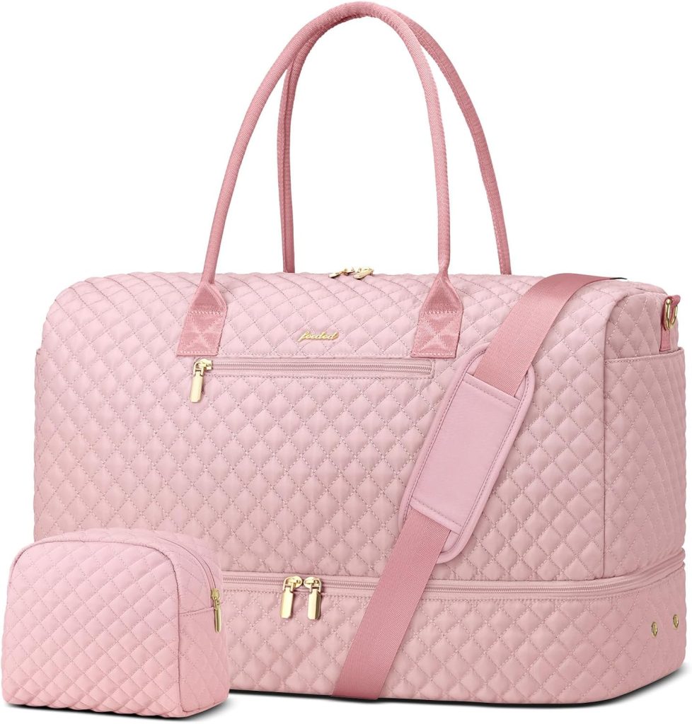 Large Travel Weekender Bags for Women: Overnight Bag with Shoe Compartment
