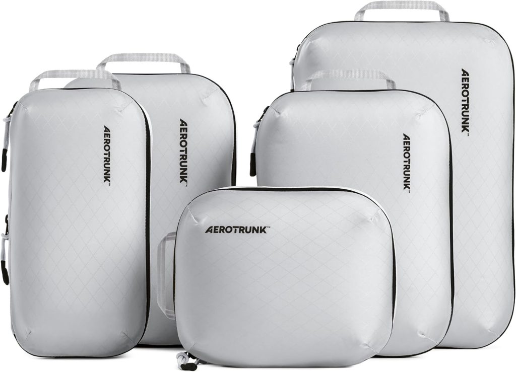 Ultralight Compression Packing Cubes for Travel, 6-Pack, Grey