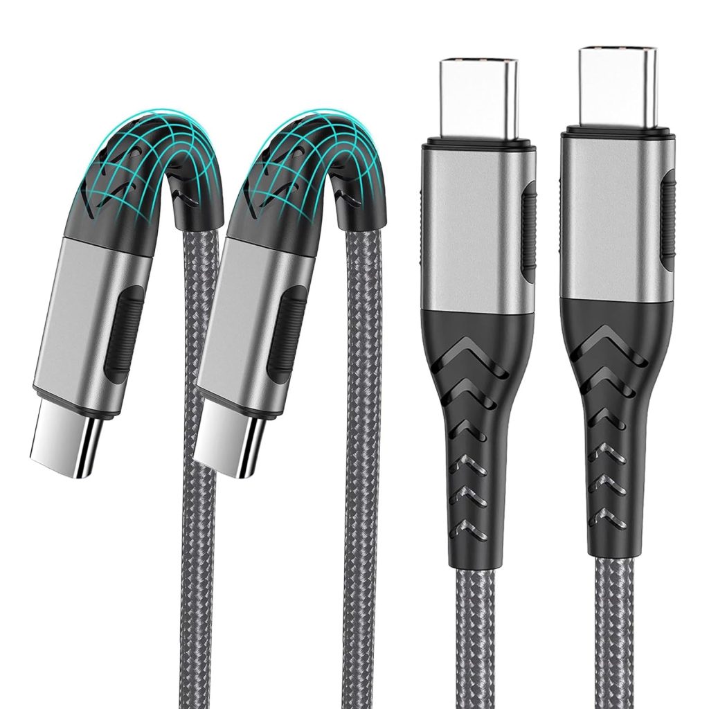 2Pack 10ft USB C Charger Cable - 100W Fast Charging for Android/Phone/Pad, Type C to Type C Compatible with iPhone 18/17/16/15 Pro Plus Max