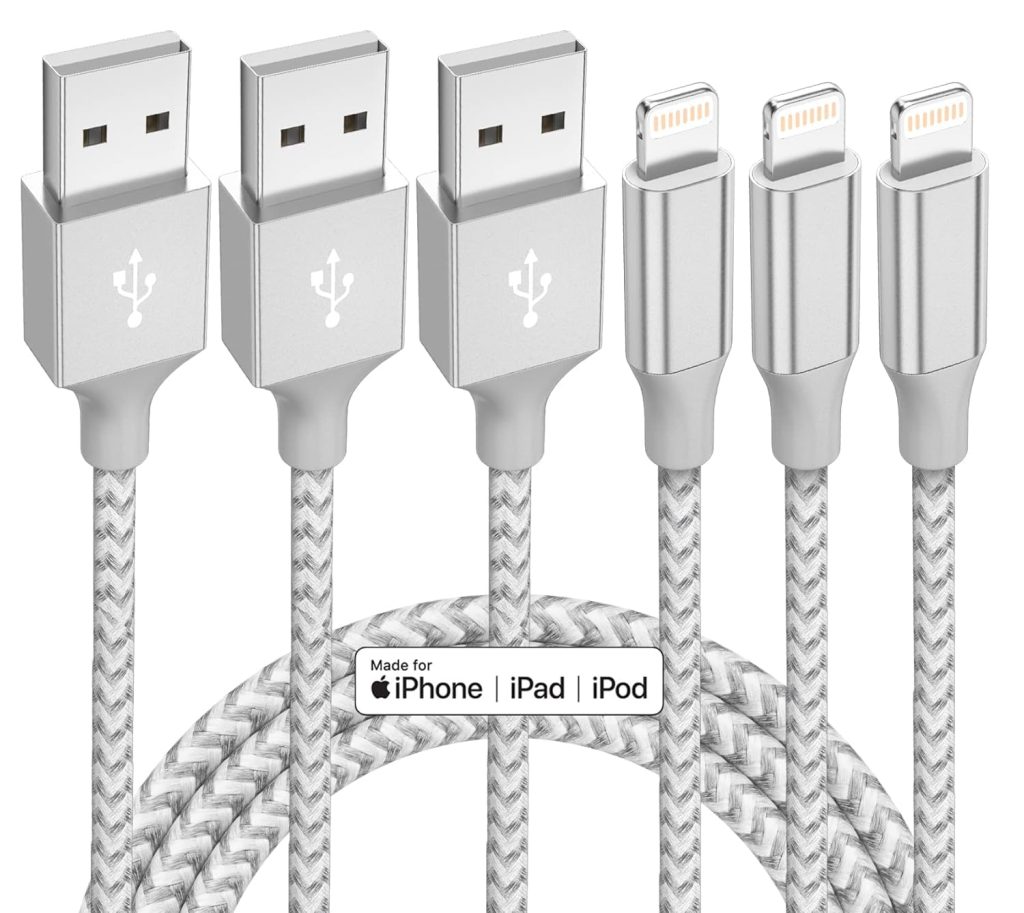 iPhone Charger 3-Pack 10ft MFi Certified Lightning Cable Fast Charging Cord
