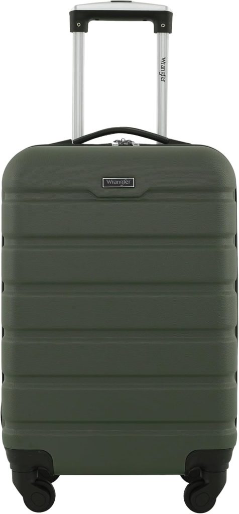 Wrangler 22" Hardside Spinner Carry-On Luggage, Olive