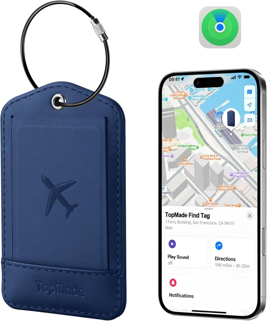 Luggage Tags, Works with Apple Find My, Smart Suitcase Tag Tracker
