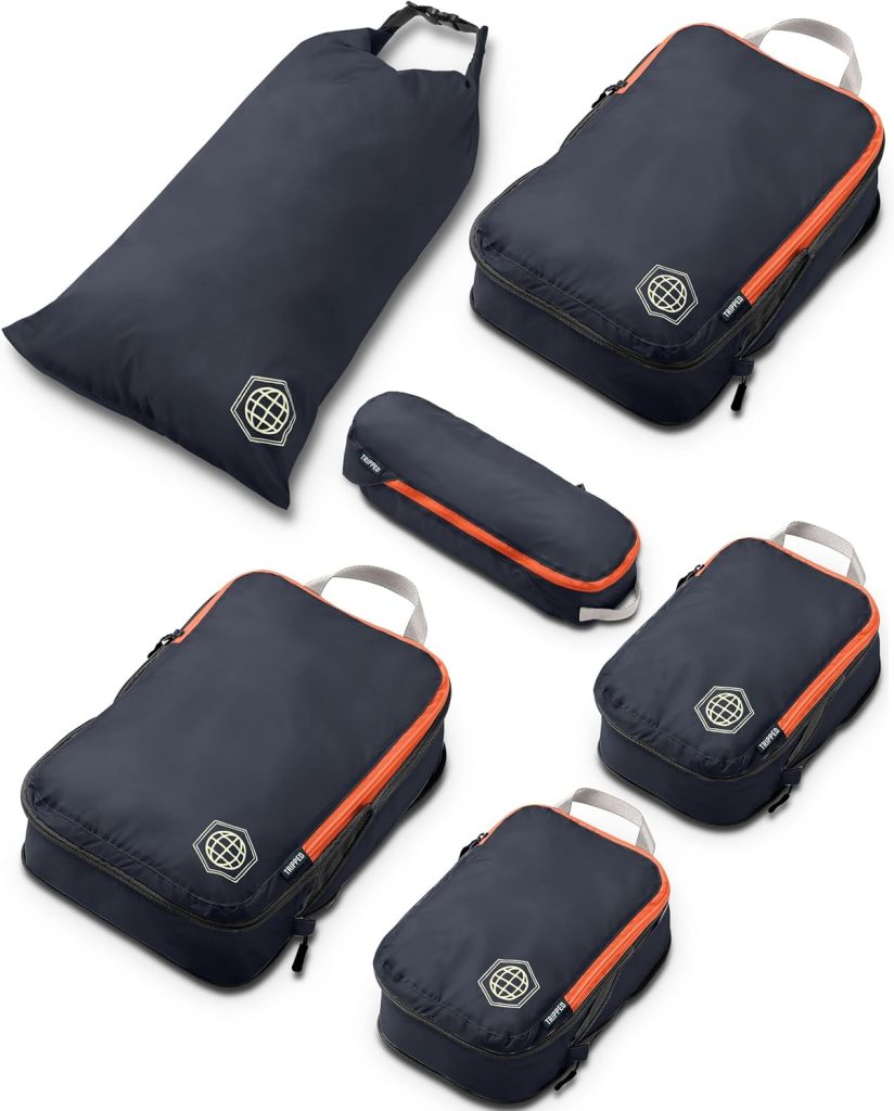 TRIPPED Travel Gear Compression Packing Cubes for Carry-On Travel 6-Pack