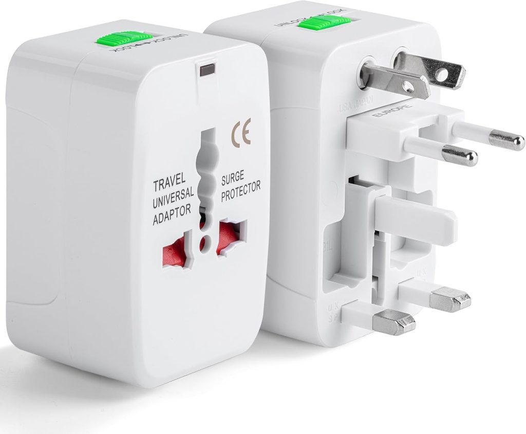 Bates- Universal Adapter for Travel, Compact International Power Adapter for USA, EU, UK, Australia, and India Outlets, All in One