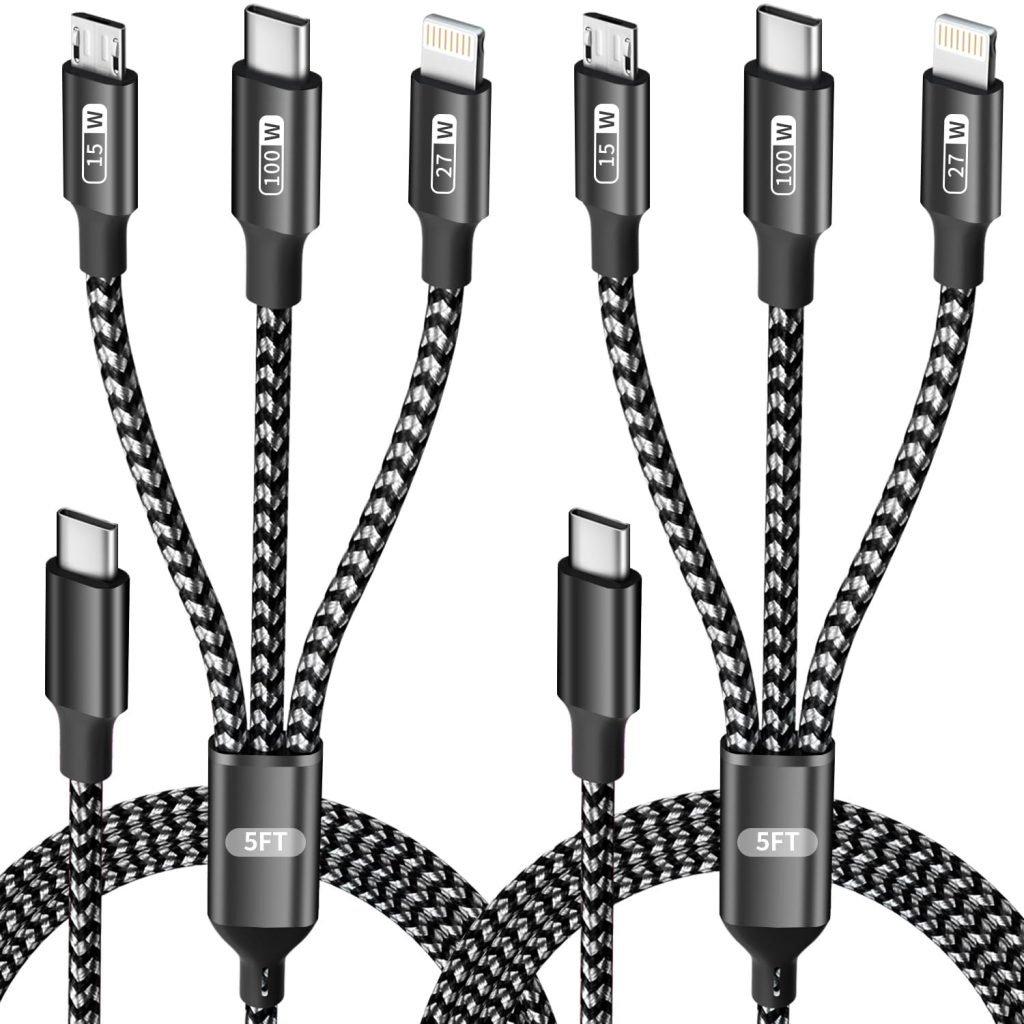 100W USB-C Multi Charging Cable with E-Mark Chip, USB C Cable Fast Charging