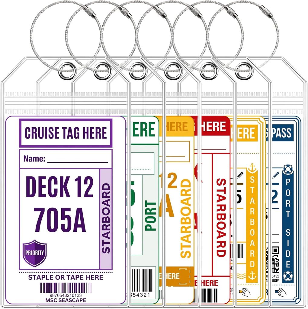 6 Pack Cruise Luggage Tags Holder, Cruise Essential 2026-2027 Must Haves