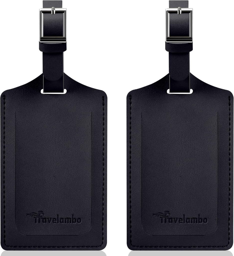 Travelambo 2 Pack Luggage Tags for Suitcases Airplane Travel Essentials