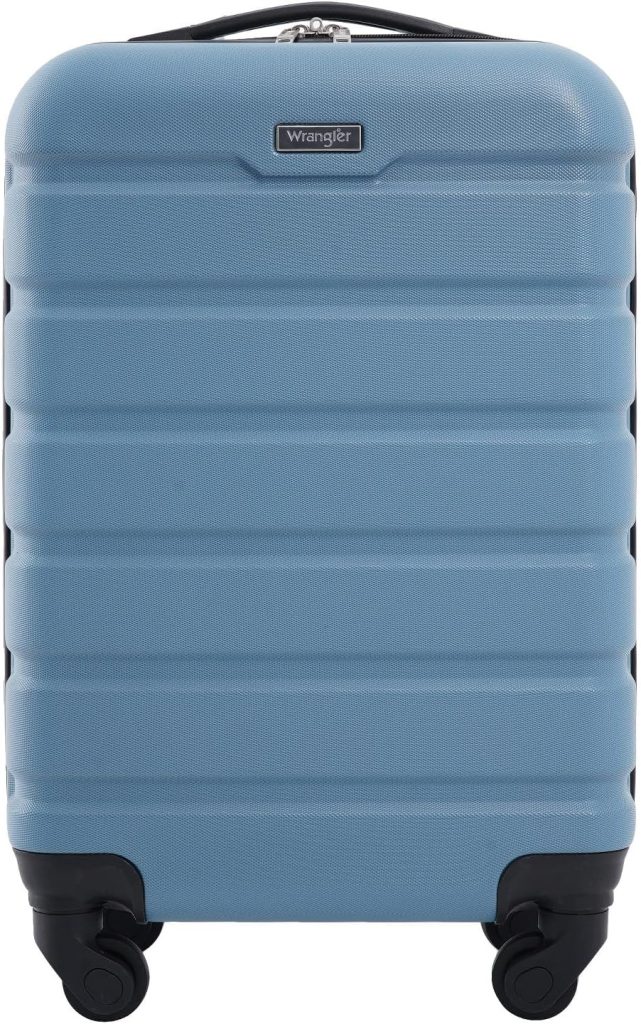 Wrangler Hardside Spinner Luggage, Blue Heaven, Carry-On 20-Inch