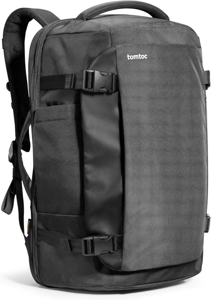 tomtoc Travel Backpack 40L, TSA Carry On Bag Flight Approved, PFAS Free