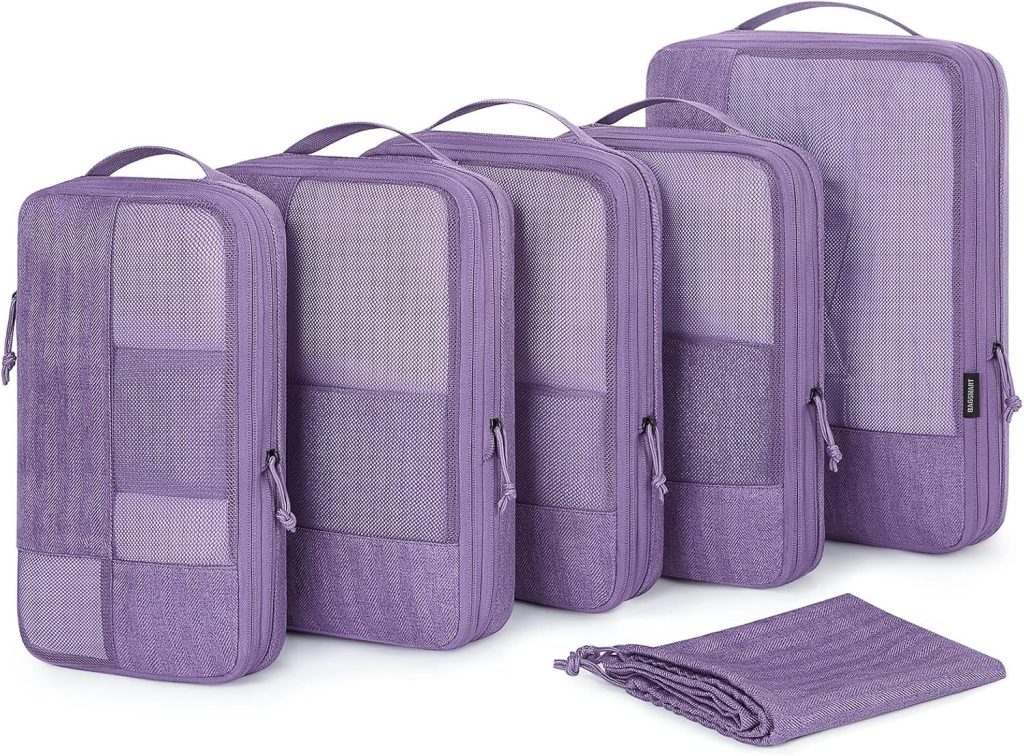 BAGSMART Compression Packing Cubes for Travel, 6 Set Luggage Organizer Bags