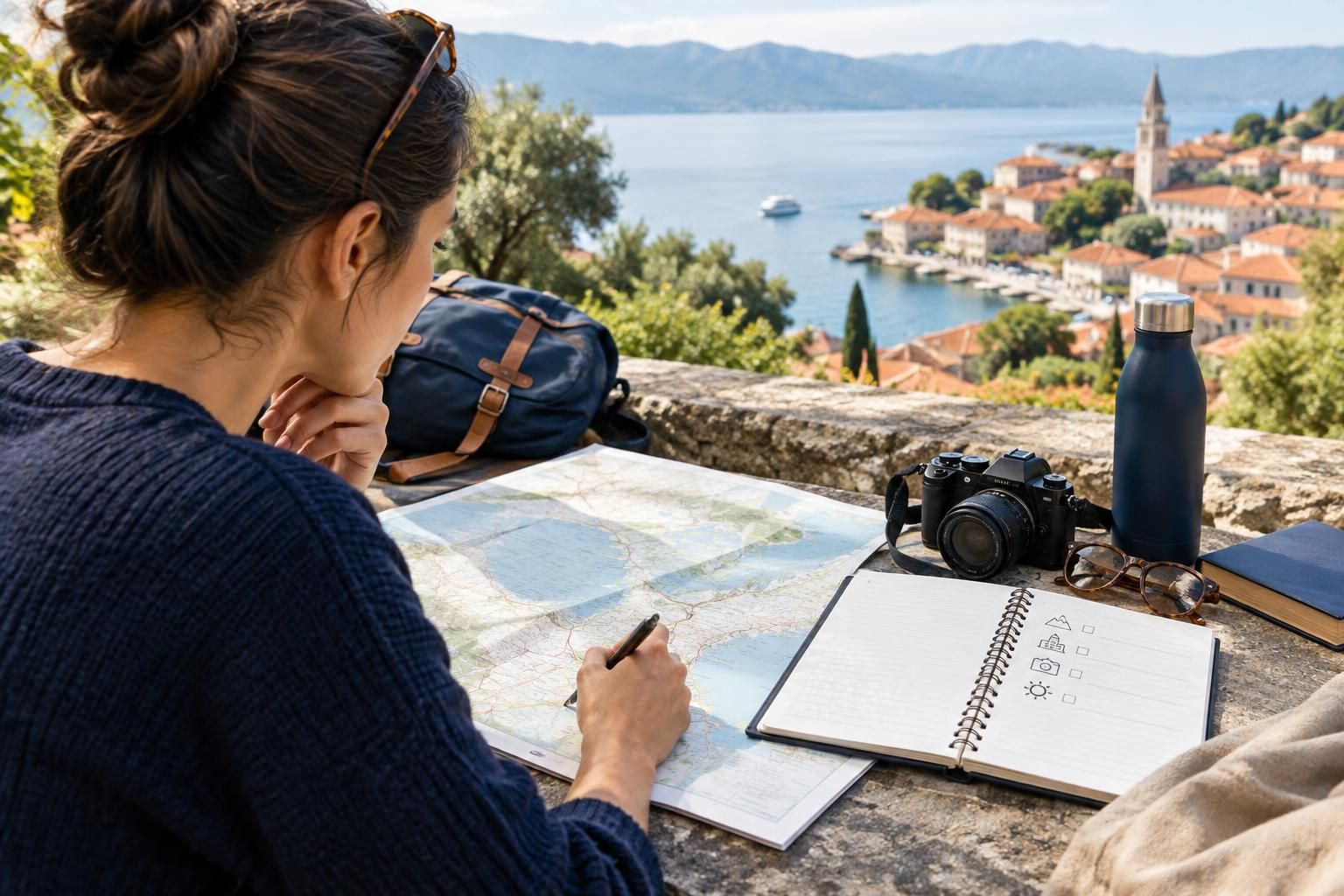 AI-generated travel illustration for How to Plan a Day Trip Without Overloading Your Itinerary