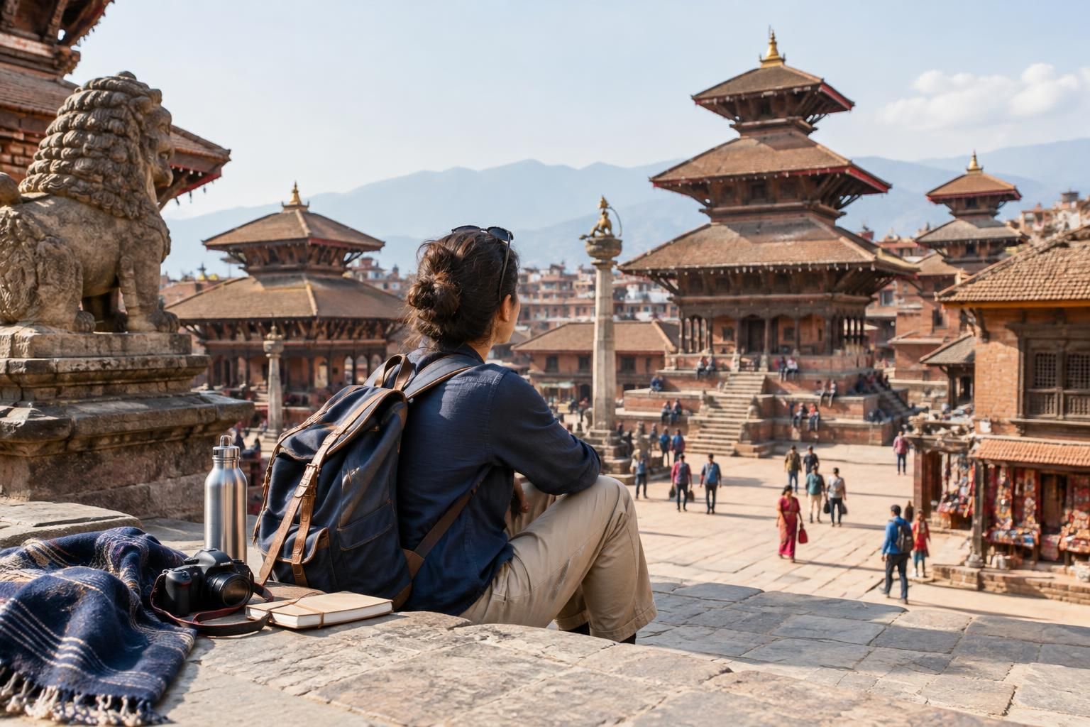 AI-generated travel illustration for Kathmandu Valley Without Trekking: Planning a Culture-Focused Nepal Trip