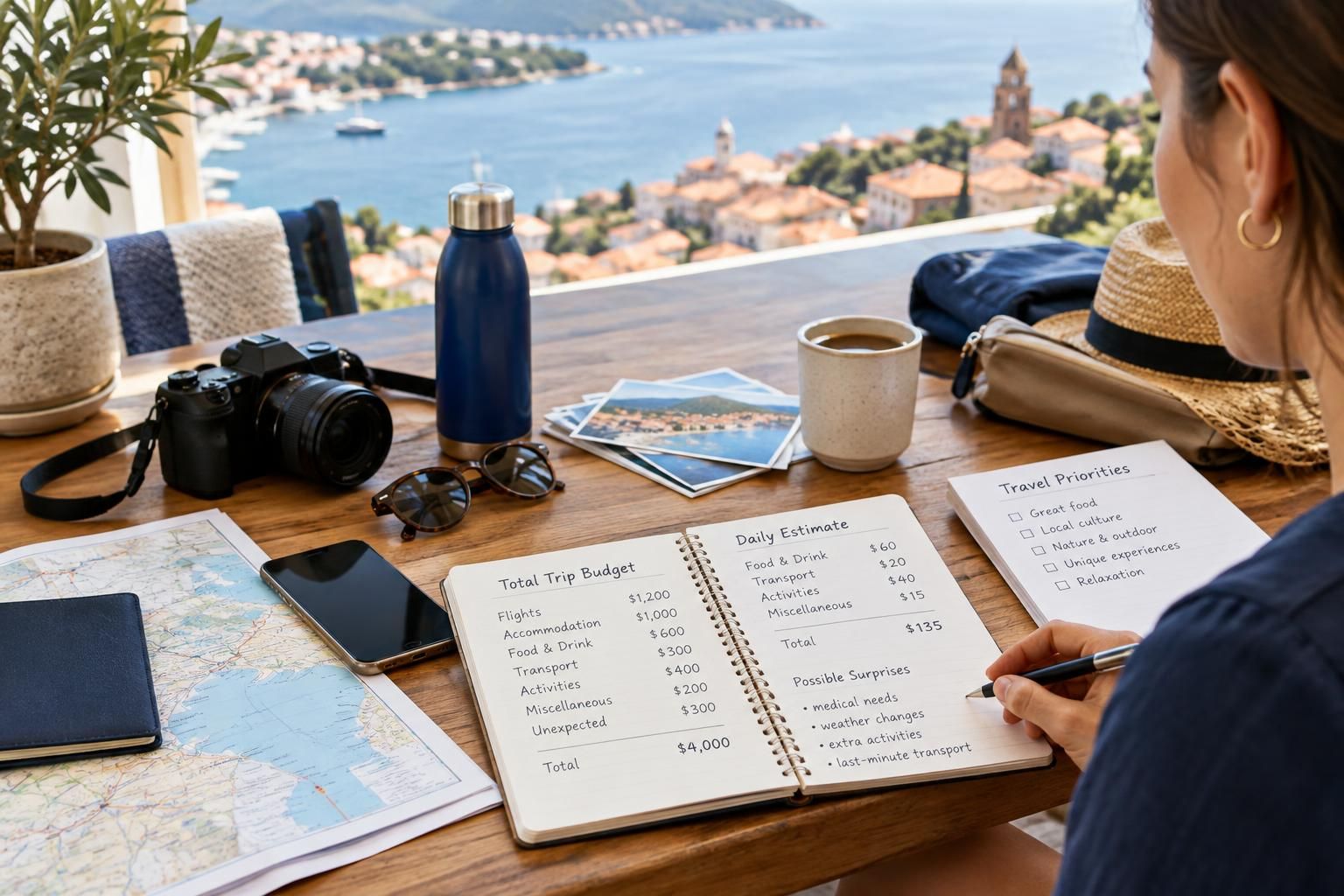 AI-generated travel illustration for How to Build a Travel Budget That Leaves Room for the Unexpected