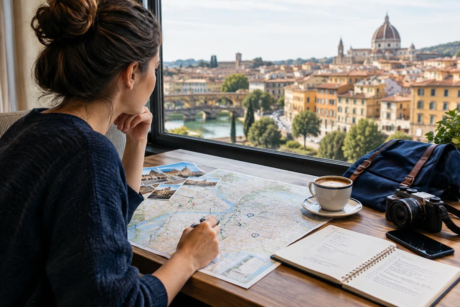 AI-generated travel illustration for How to Choose a Useful Home Base for a City Break