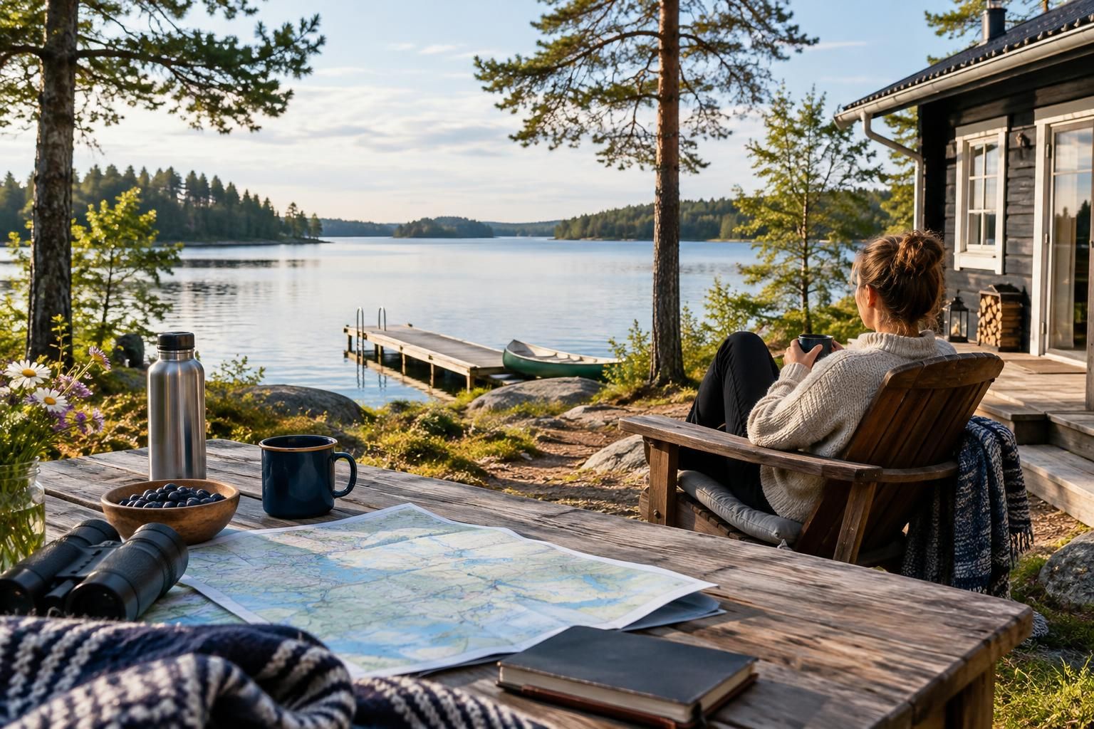 AI-generated travel illustration for A Finnish Lakeside Cabin Holiday: Choosing a Location and Planning a Slower Week