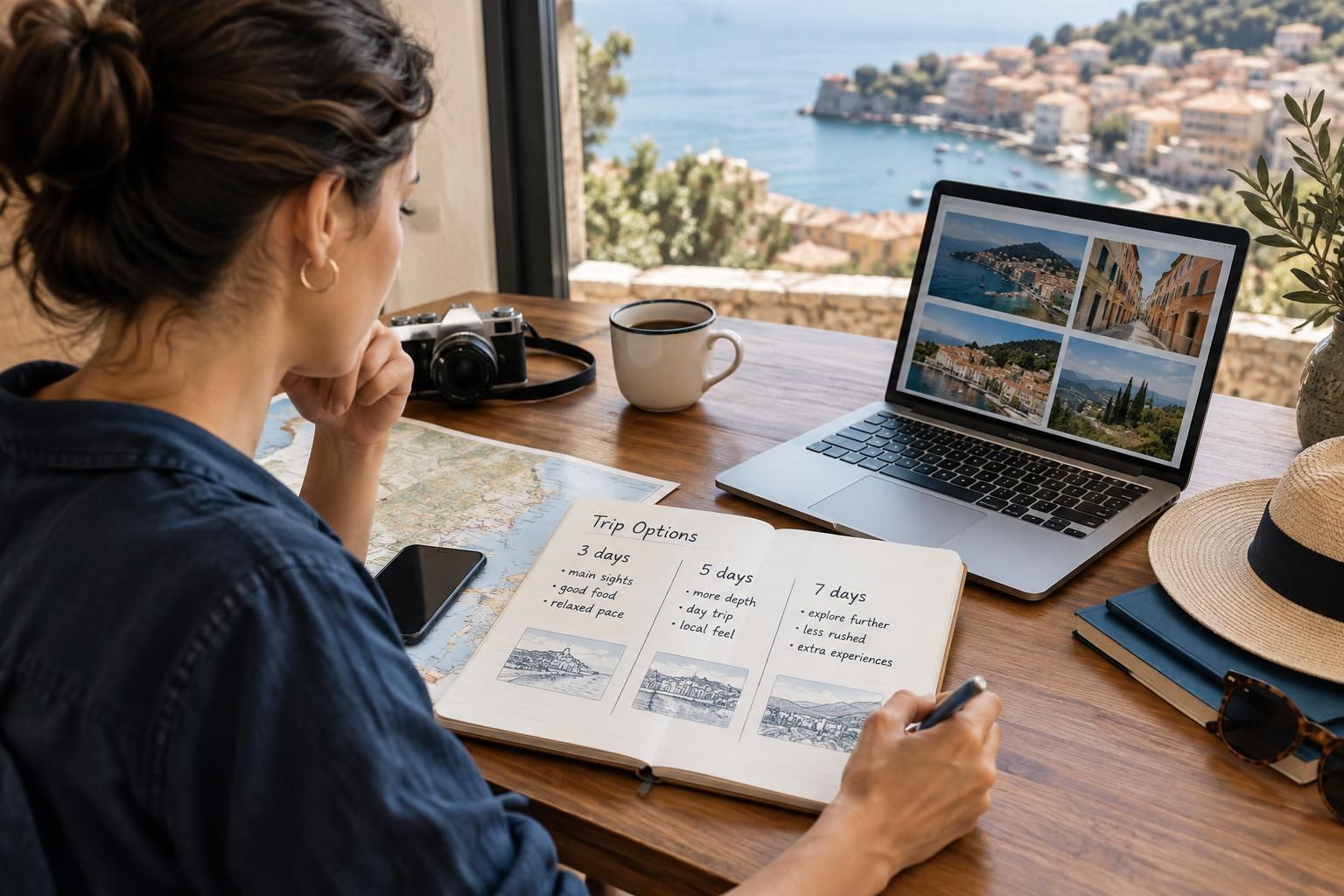 AI-generated travel illustration for How to Choose the Right Trip Length Before You Book