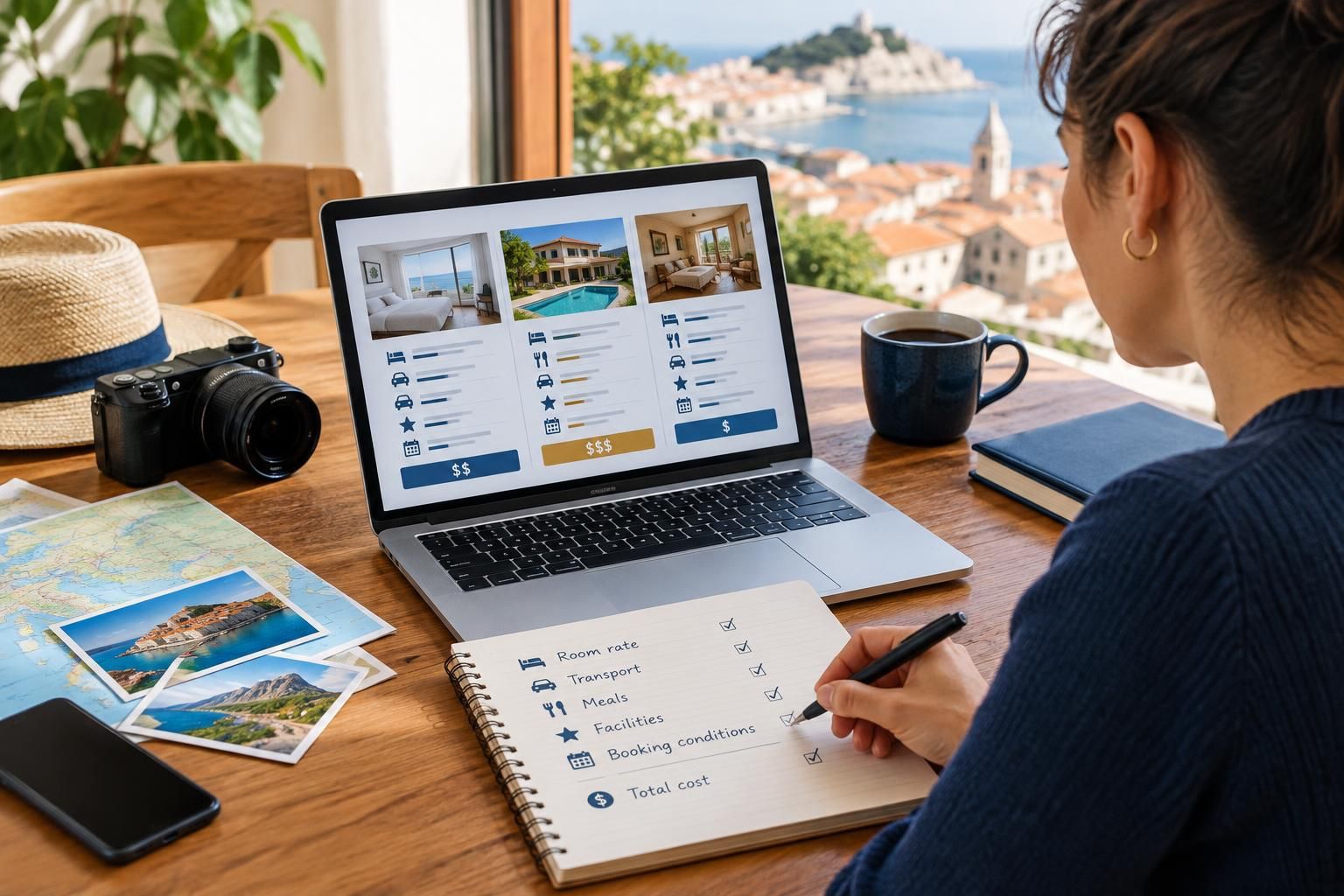 AI-generated travel illustration for How to Compare Accommodation Costs Beyond the Nightly Rate