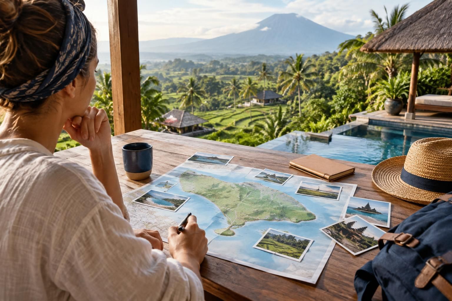 AI-generated travel illustration for Where to Stay in Bali: Choosing a Base That Fits Your Trip