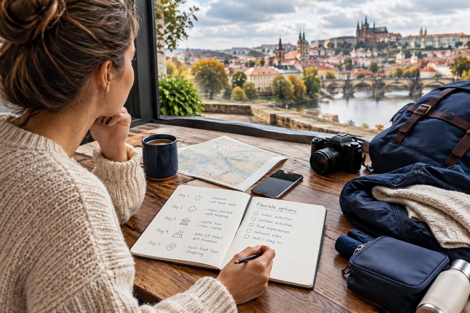 AI-generated travel illustration for How to Plan a Flexible Trip Around Unpredictable Weather