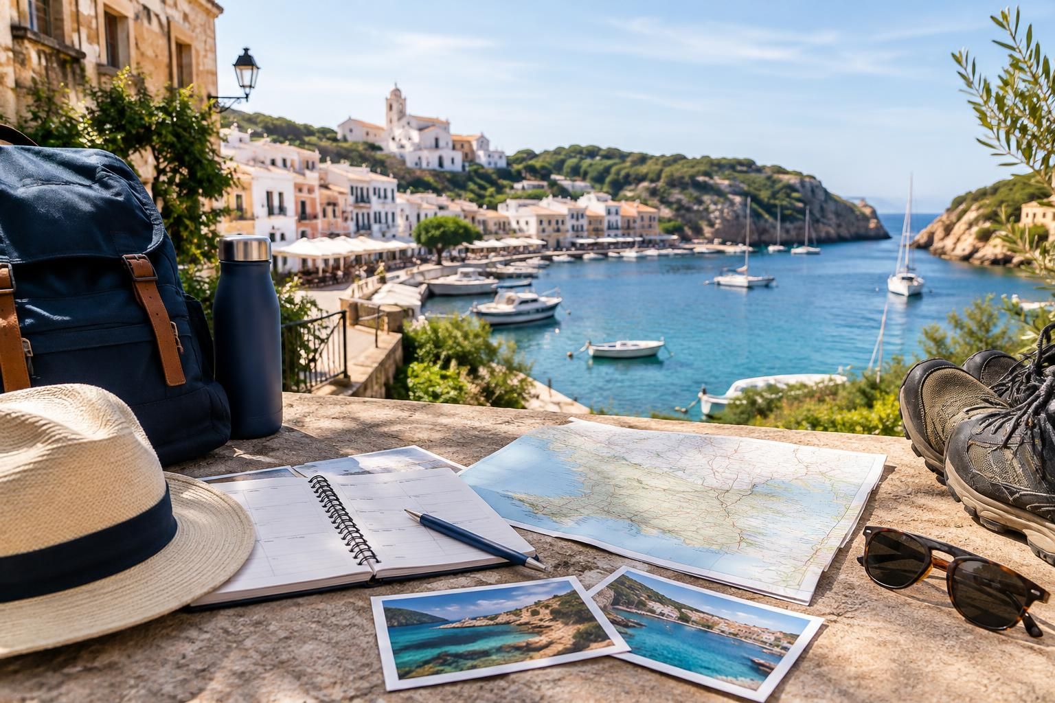 AI-generated travel illustration for Menorca Beyond the Beach: Planning a Week with Towns, Coves and Short Coastal Walks