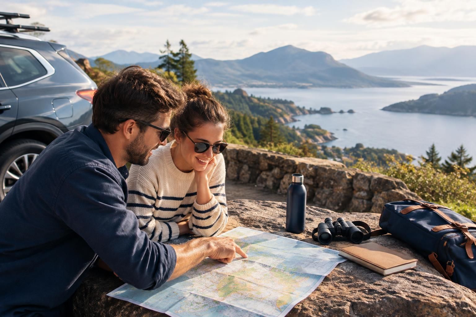 AI-generated travel illustration for How to Plan a Scenic Road Trip Without Spending Every Day Driving