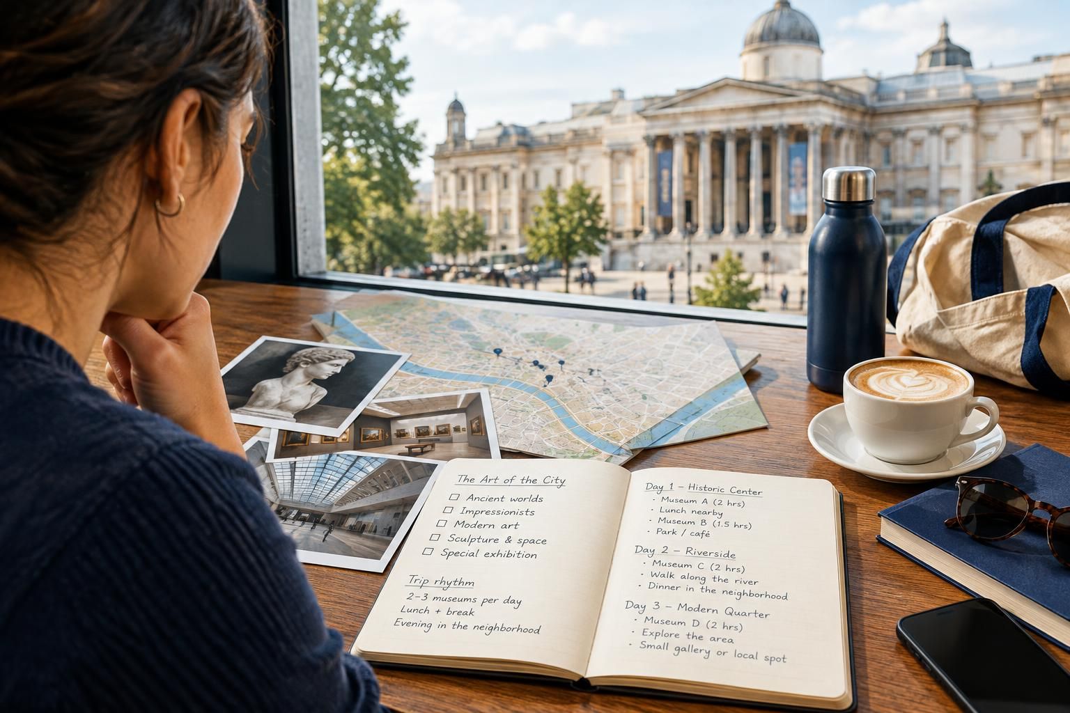 AI-generated travel illustration for How to Plan a Museum-Focused Trip Without Gallery Fatigue