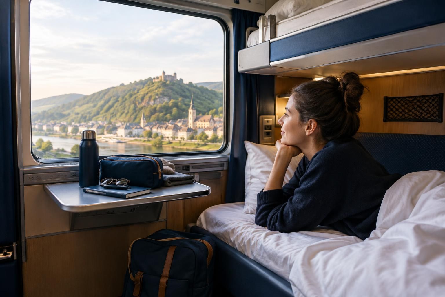 AI-generated travel illustration for Planning a European Night-Train Journey: Sleeping Options, Connections and Arrival Days