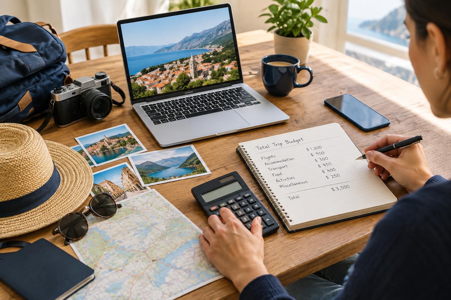 AI-generated travel illustration for How to Build a Travel Budget Around the Full Cost of a Trip