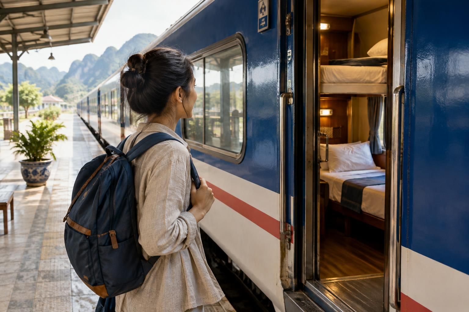 AI-generated travel illustration for How to Plan a First Overnight Train Journey in Vietnam