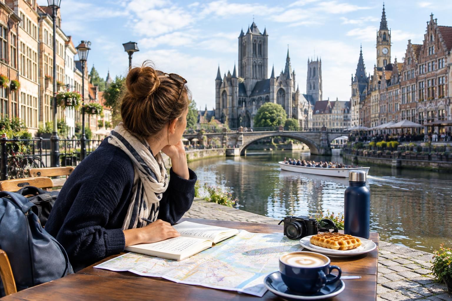 AI-generated travel illustration for Ghent as a Base: Planning a Five-Night Belgian Break with One or Two Day Trips