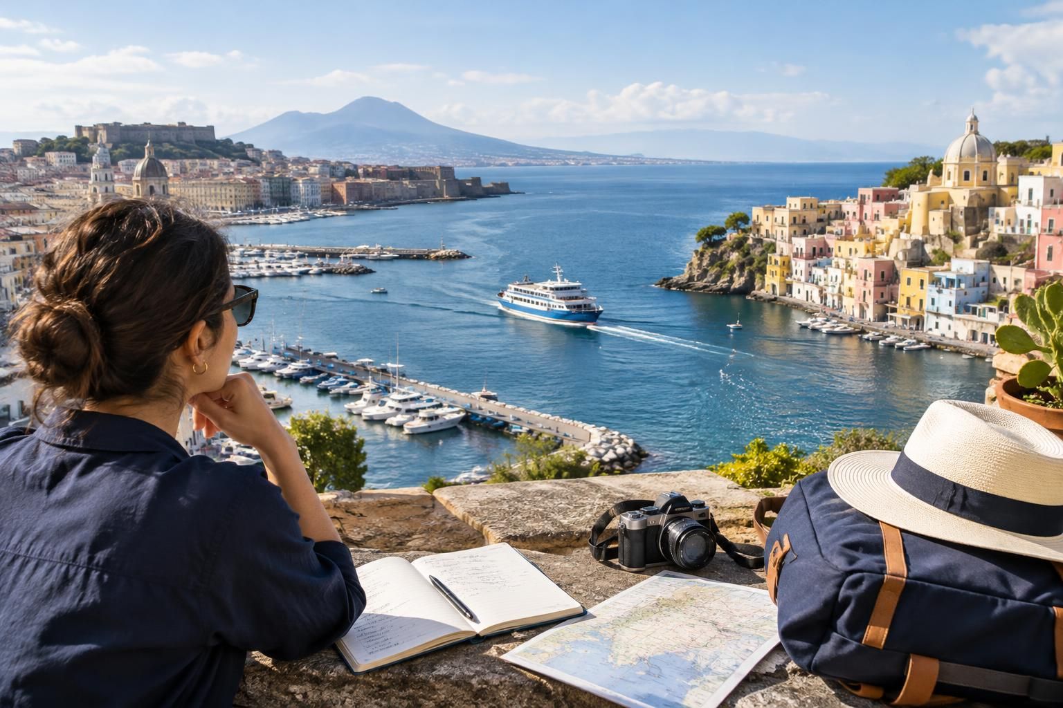 AI-generated travel illustration for Naples and Procida: Planning a Six-Night City-and-Island Break
